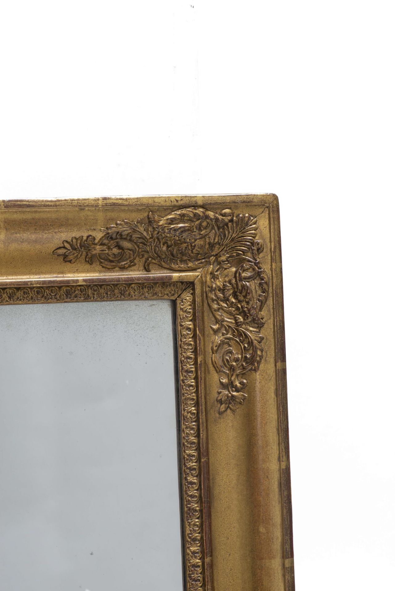 Miroir rectangulaire second Empire à cadre en bois et stuc doré - Bild 2 aus 4
