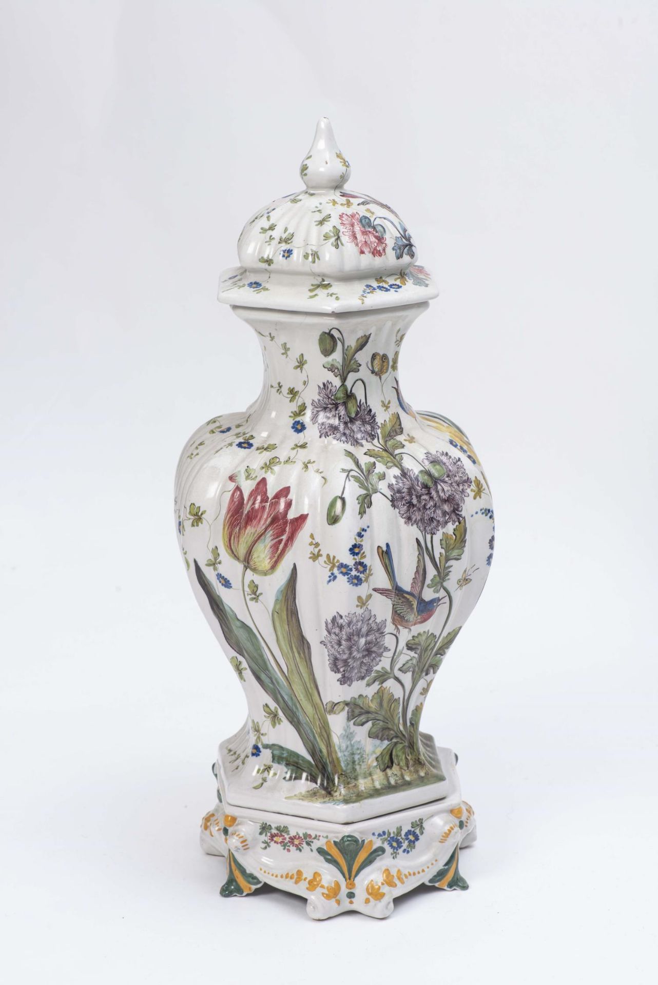 Nove di Bassano, grand vase balustre, Italie XIXe - Bild 4 aus 6