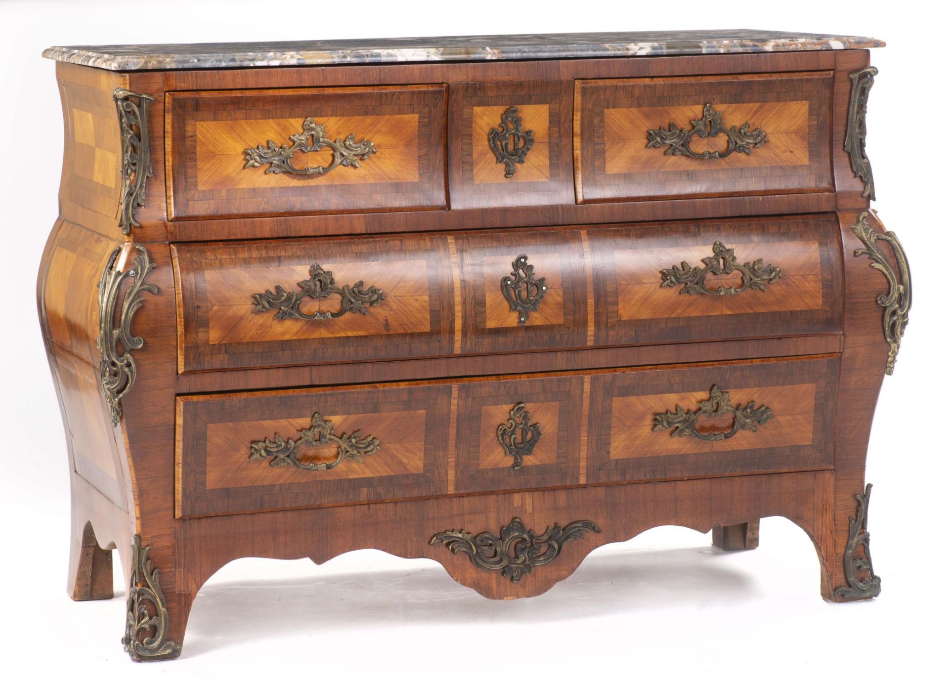 Commode tombeau de style Louis XIV-Régence à 4 tiroirs - Bild 2 aus 7