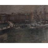 M.Faïn, "Genève, Quai des Bergues" - M. Faïn, "Genève, Quai des Bergues". Huile [...]