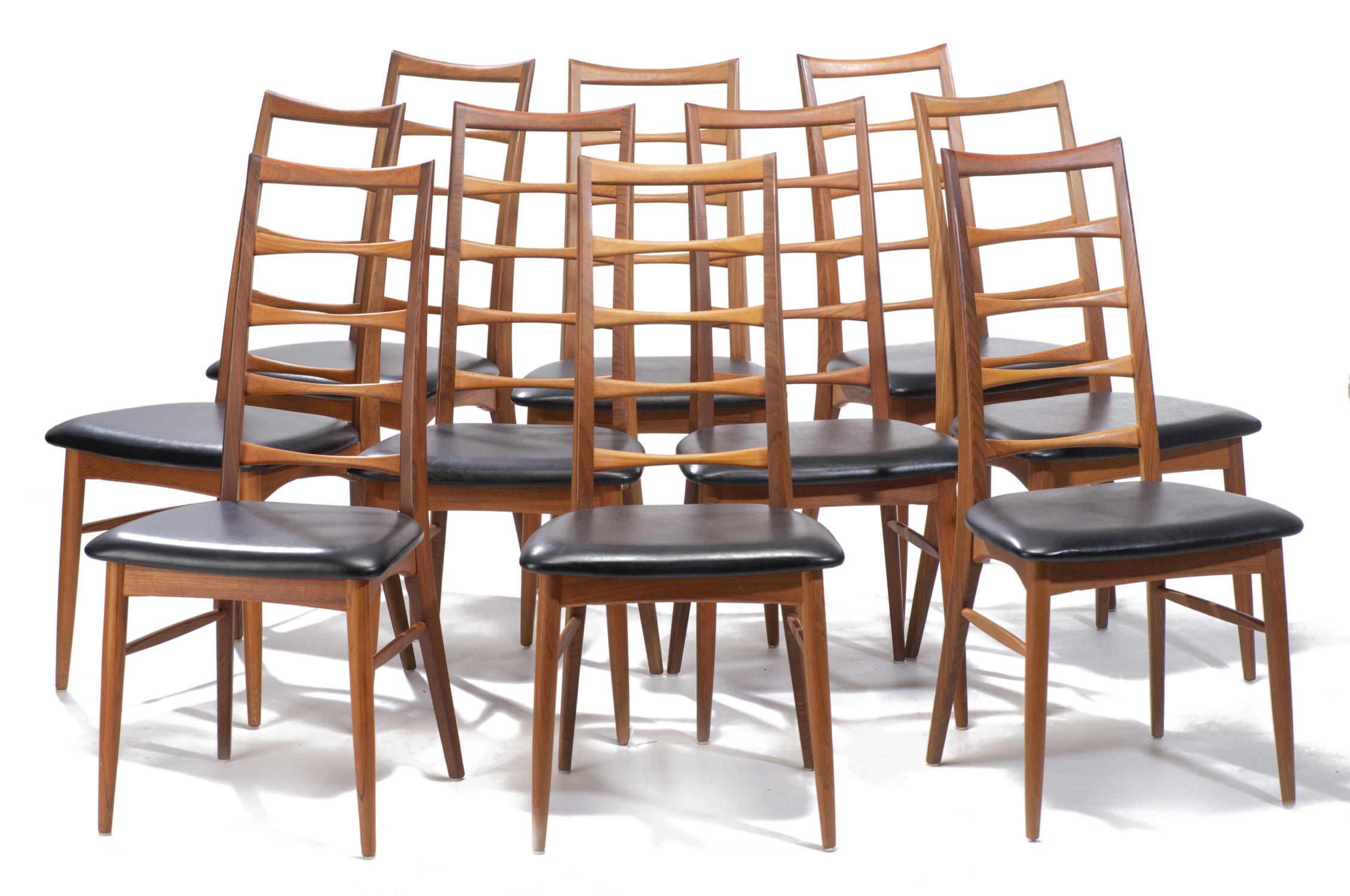 Niels Koefoed pour Hornslet Møbelfabrik, suite de 10 chaises et 2 fauteuils danois, [...] - Image 6 of 13