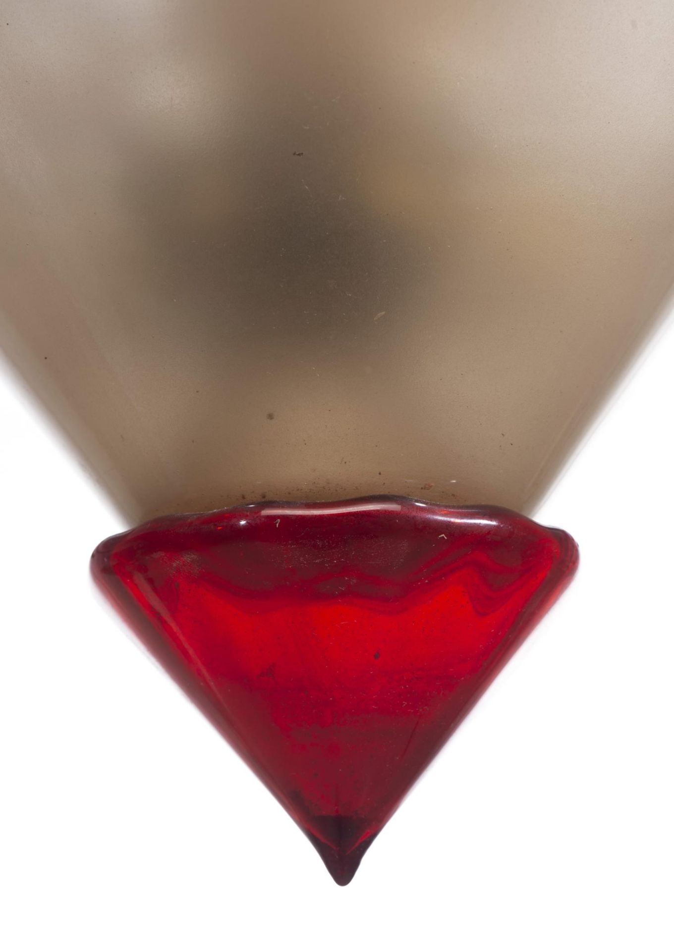 Plafonnier à 9 feux en verre bicolore rouge et blanc, Murano, circa 1930 - [...] - Bild 2 aus 3