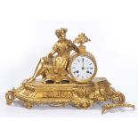 Horloge de table en bonze doré de style Louis XVI et d'époque Nap. III - Horloge de [...]