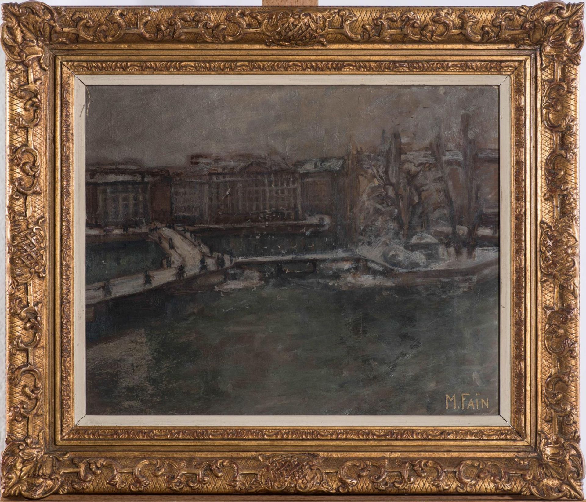 M.Faïn, "Genève, Quai des Bergues" - M. Faïn, "Genève, Quai des Bergues". Huile [...] - Bild 2 aus 4