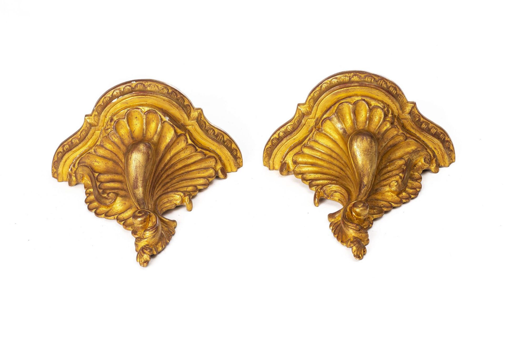Paire de sellettes en bois doré de style baroque - Paire de sellettes en bois doré [...] - Bild 4 aus 7