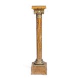 Colonne en marbre jaune, chapiteau ionique en bronze doré - Colonne en marbre jaune, [...]