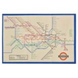 Underground map. Beck (H. C.), London Underground Transport, 1937, colour photolithographic map on