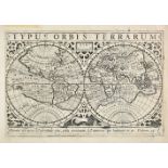 World. Hondius (Jodocus), Typus Orbis Terrarum, Amsterdam, [1607 - 1621], uncoloured engraved map of