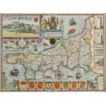 *Cornwall. Speed (John), Cornwall, John Sudbury & George Humble, circa 1627, hand coloured