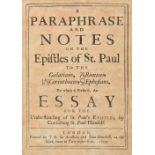 Locke (John). A Paraphrase and Notes on the Epistles of St. Paul to the Galations, Romans, I & II