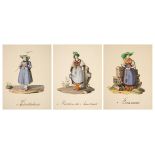 *Austria. A group of 11 watercolours of Tyrolean costume, by Franz Spitzer, circa 1820-25, 11 fine