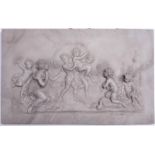 *Myers (J.P., late 19th century). Young girl and cavorting putti in a landscape, 1882, relief cast