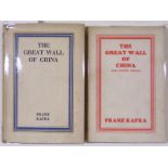 Kafka (Franz). The Great Wall of China and Other Pieces, 1st English edition, Martin Secker, 1933,