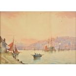 *Morris (Garman, active 1900-1930). Falmouth, watercolour on paper, view of the town from the water,