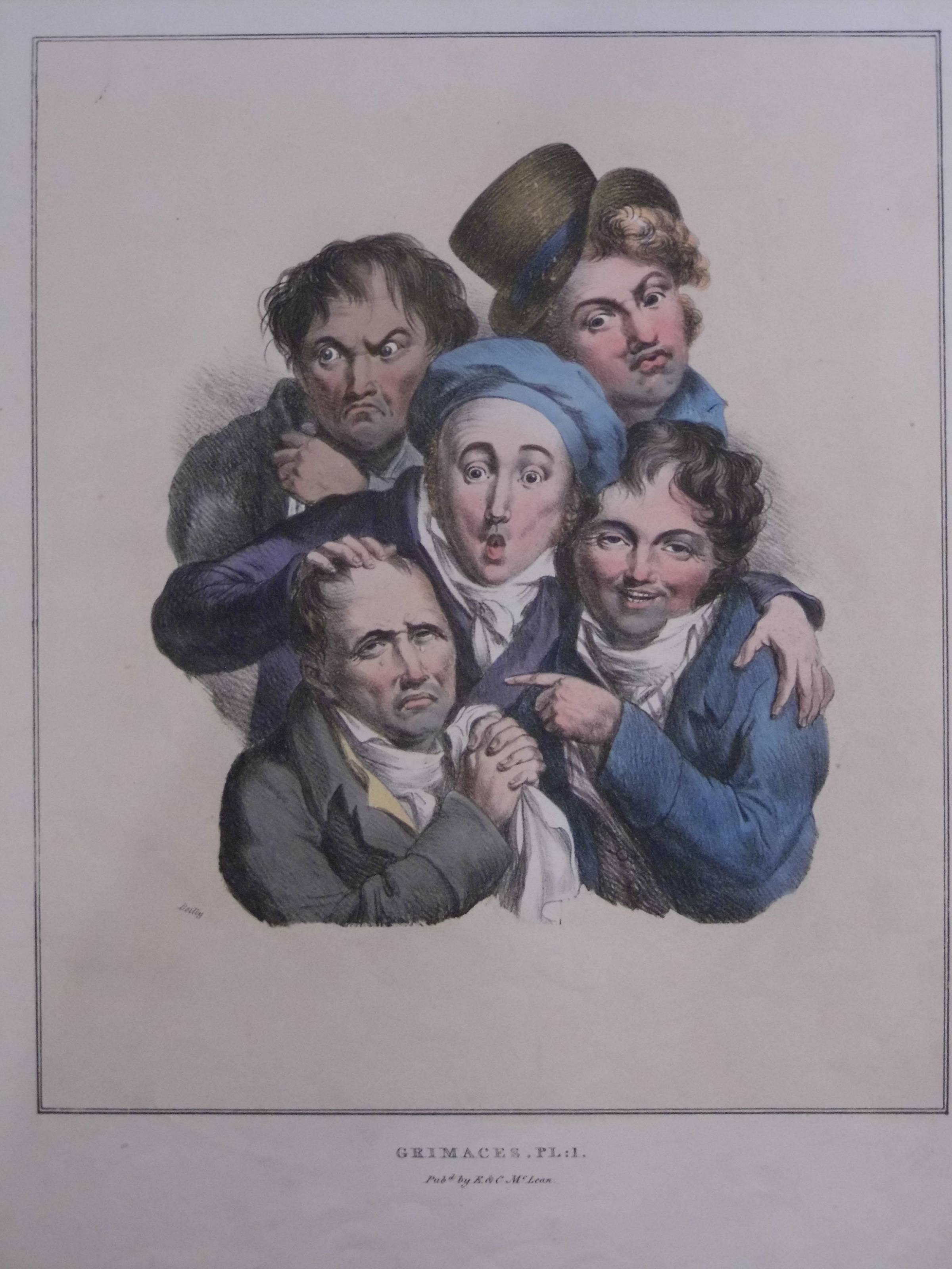 *Boilly (Louis-Leopold, 1761-1845). Grimaces Pl: 1 - 5, published E. & C. Mclean, circa 1823,