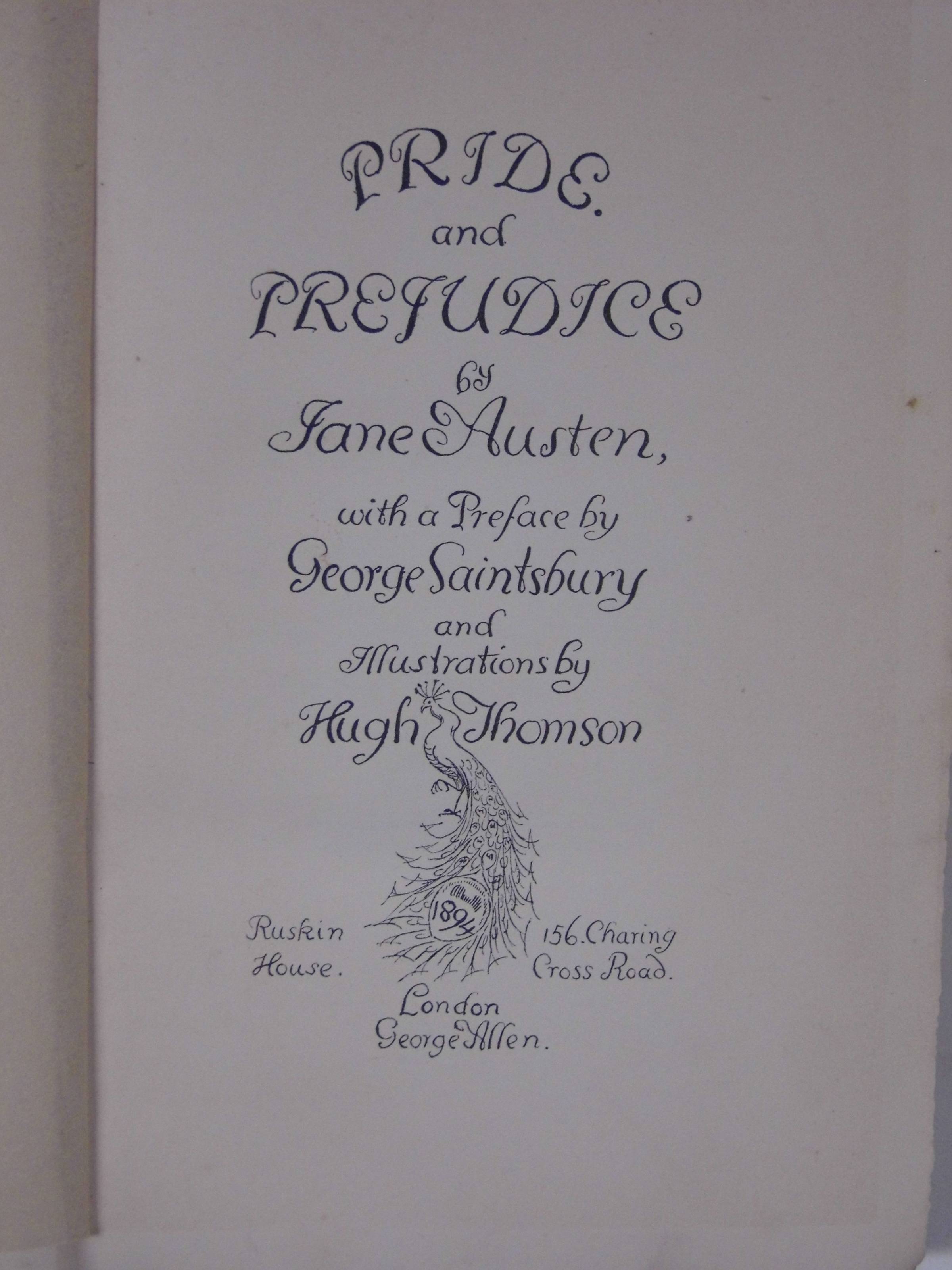 Austen (Jane). Pride and Prejudice, with a Preface by George Saintsbury and Illustrations by Hugh - Image 5 of 5