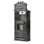*Postcard Vending Machine. A Victorian Art Nouveau picture postcard vending machine, cast metal with