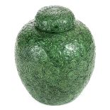 *Ginger Jar. A Chinese ginger jar and cover, circa 1900, with an overall 'spinach' green glaze,