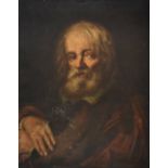 *Bolognese School. Portrait of a bearded old man, late 17th or early 18th century, oil on canvas,