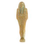 *Ancient Egypt. 26th Dynasty, pale green faience Shabti of Dis-Ast (the gift of Isis), modelled