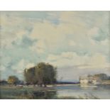 *@Coop (Hubert, 1872-1953). River Landscape, East Anglia, watercolour heightened with touches of