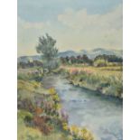 *Gormanston (Lady Eileen, 1883-1964). On the Aragh, County Tipperary, Ireland, watercolour on laid