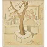 *Hatt (Doris Brabham, 1890-1969). Saint Paul de Vence, circa 1930, watercolour and pencil on