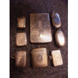 *Mixed Silver. A collection of silver, including an Edwardian calling card case by Samson Morden &