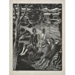 *Ravilious (Eric, 1903-1942). Children in a Park, wood-engraving on hand-made Japanese vellum paper,