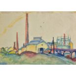 *@Gurschner (Herbert, 1901-1975). Factories, Muhlau, 1922, watercolour on paper, signed, titled