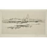 *Walcot (William, 1874-1943). The Thames from Waterloo Bridge, 1913, etching on cream wove paper,