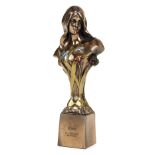 *Schoeman (Giovanna "Ethne", 1940-81). Art Nouveau style cold cast bronze female bust, typically