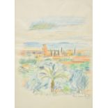 *Spender (Stephen, 1909-1995). Landscape, Palestine, April 19, 1957, coloured pastels on paper,