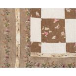 *Quilt. A patchwork quilted coverlet, English, early 19th century, large hand-stitched bedcover,