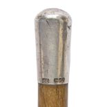 *Swagger Stick. A Victorian rhino horn swagger stick, with silver top by Edward Dimier, London 1879,