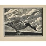 *Clayton (Katherine M., 20th century). The Goose, 1925, woodcut on japon tissue, signed and dated in