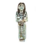 *Ancient Egypt. 19/20th Dynasty, light blue faience female worker Shabti of Ast (Isis), the
