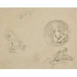 *Attributed to Francoise L. Joseph Watteau de Lille (1758-1823). Studies of young woman seated,