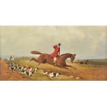 *English School. Hunting Scenes, circa 1880s, a pair of oils on canvas, apparently unsigned,