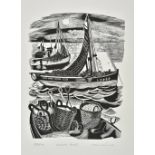*O'Connor (John Scorror, 1913-2004). Cockle Boats, wood engraving on Zerkall mould-made paper,