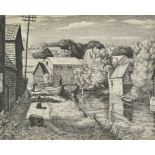 *@Drury (Paul, 1903-1987). Canal Scene, Bishop's Stortford, 1936, etching on pale cream wove