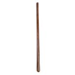 *South Sea Islands. A 19th century Tongan hardwood war club, the long straight shaft with rounded