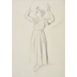 *Greenaway (Kate, 1846-1901). Study of a Laundry Girl, pencil on paper, inscribed by the artist