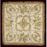 *Embroidery. An ecclesiastical goldwork embroidery, late 18th/early 19th century, raised goldwork,