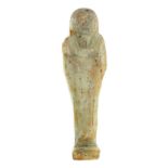 *Ancient Egypt. 26th Dynasty, pale green faience Shabti of Pewi-Wia, the mummiform figure modelled
