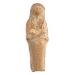 *Ancient Egypt. 19/20th Dynasty, pottery and cream slip Shabti, the mummiform figure modelled with
