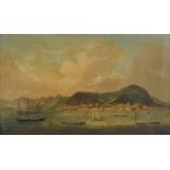 *Company School. Panoramic view of Hong Kong Harbour, circa 1860, oil on canvas, relined, some