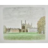 *Gentleman (David, 1930-). King's College, Cambridge, colour lithograph, a proof aside from the