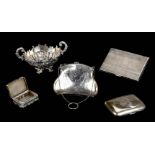 *Mixed Silver. A collection of silver including a twin handle sugar bowl by Mappin & Webb, Sheffield