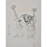*@Scarfe (Gerald, 1936-). Musicians, pen and black ink on japan paper, a few marginal creases and